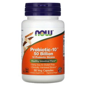 Probiotic-10 50 млрд. CFU 50 веге капсули | Now Foods Probiotic-10 50 млрд. CFU 50 веге капсули | Now Foods