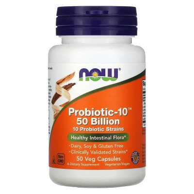 Probiotic-10 50 млрд. CFU 50 веге капсули | Now Foods