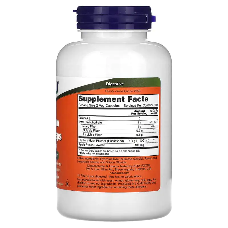 Psyllium Husk 700 мг 180 веге капсули | Now Foods Psyllium Husk 700 мг 180 веге капсули | Now Foods