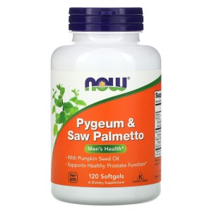 Pygeum & Saw Palmetto 120 гел-капсули | Now Foods
