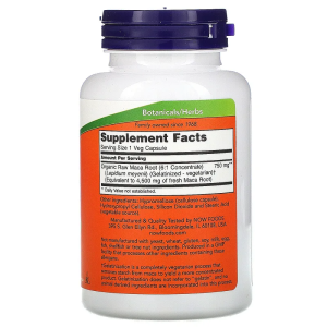 Raw Maca 750 мг 90 веге капсули | Now Foods