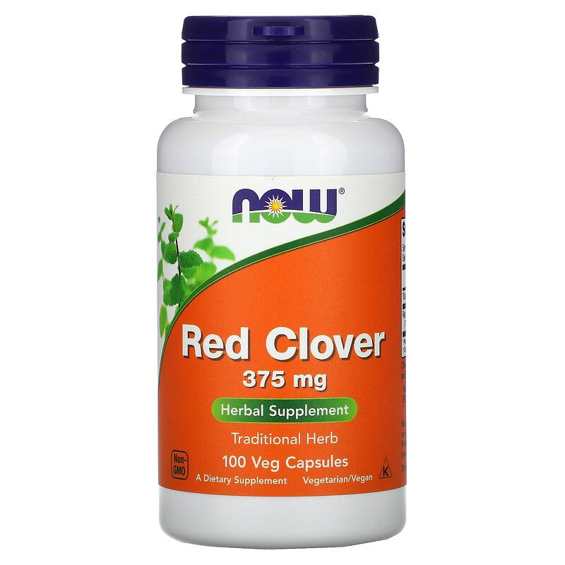 Червена детелина (Red Clover) 375 мг 100 капсули Now Foods