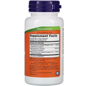 Шийтаке и Рейши (Rei-Shi Mushrooms) 270 мг 100 капсули | Now Foods