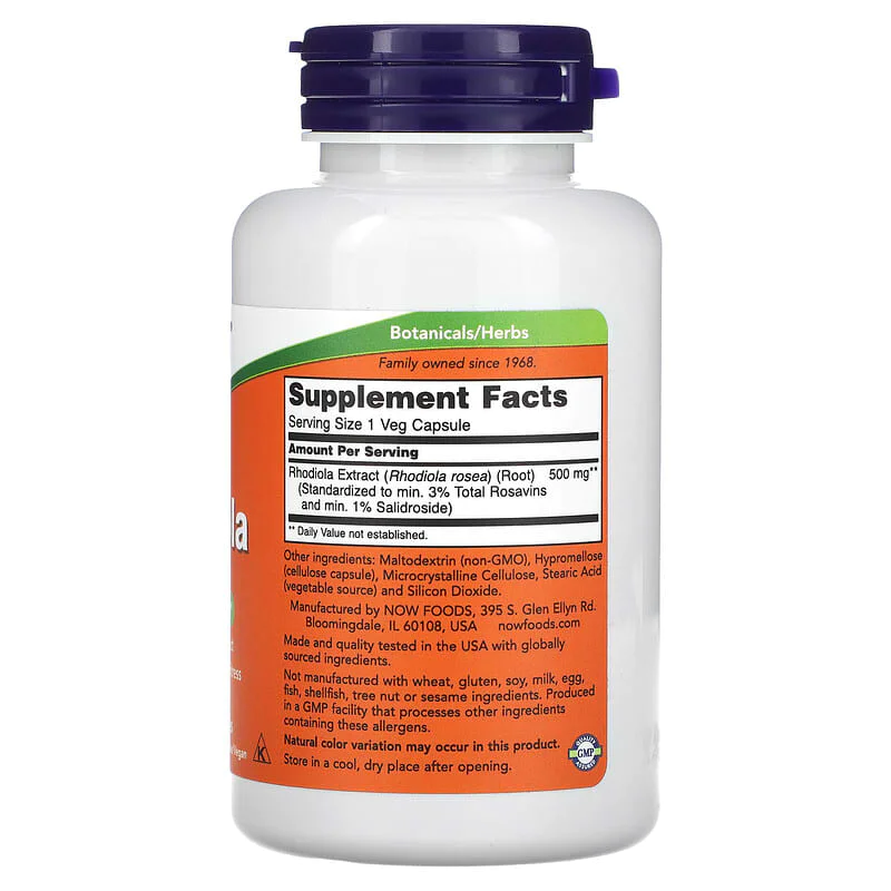 Родиола (Rhodiola) 500 мг 120 веге капсули | Now Foods Родиола (Rhodiola) 500 мг 120 веге капсули | Now Foods