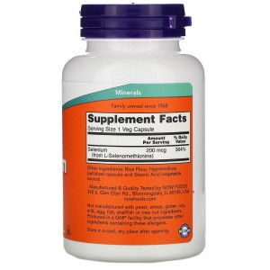 Selenium 200 мкг 180 веге капсули | Now Foods