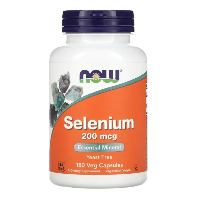 Selenium 200 мкг 180 веге капсули | Now Foods Защитава глутатиона от разрушение Има антиоксидантно и противовъзпалително действие Засилва сексуалните функции на мъжете и жените Подпомага горенето на мазнин Selenium 200 мкг 180 веге капсули | Now Foods Защ