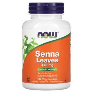 Senna Leaves 470 мг 100 веге капсули | Now Foods