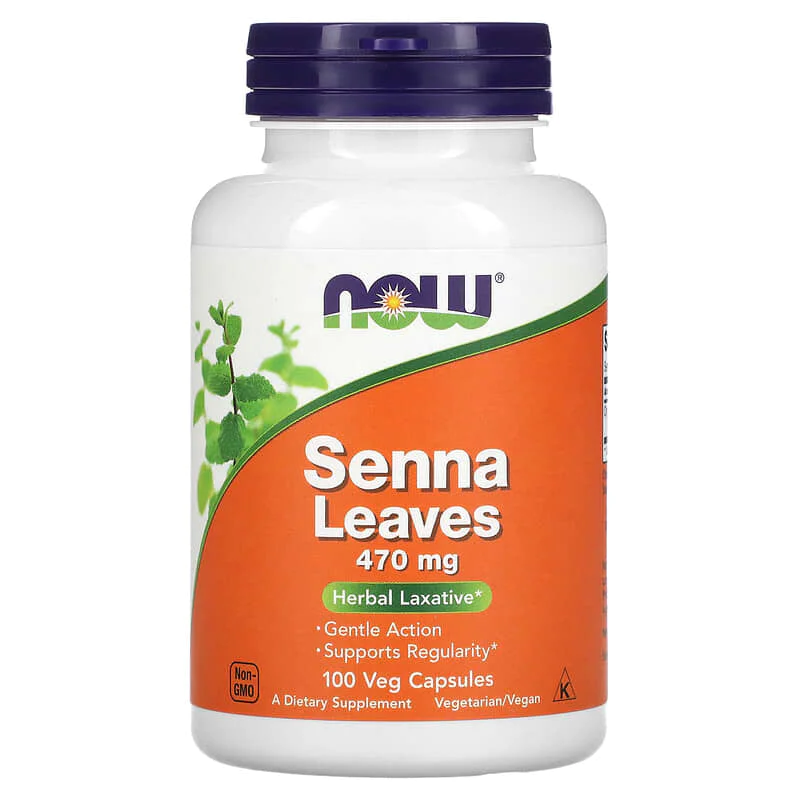 Senna Leaves 470 мг 100 веге капсули | Now Foods Senna Leaves 470 мг 100 веге капсули | Now Foods