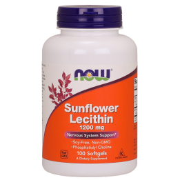Sunflower Lecithin 1200 мг 100 дражета | Now Foods