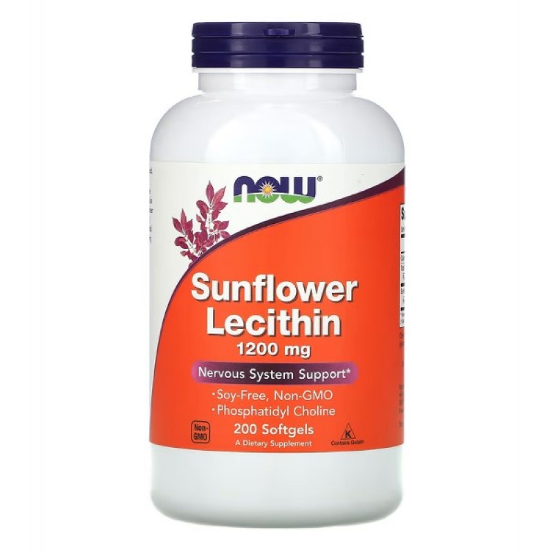 Sunflower Lecithin 1200 мг 200 дражета | Now Foods