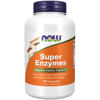 Super Enzymes 180 Капсули | Now Foods Подходящи при подуване на стомаха и газове Намалява нивата на стомашна киселина Повишава здравето на имунната система Грижи се за здравето на черния дроб Срещу разл Super Enzymes 180 Капсули | Now Foods Подходящи при 