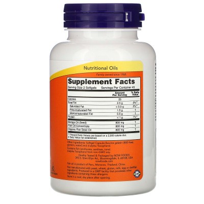 Super Omega 3-6-9 1200 мг 90 гел-капсули | Now Foods Оптимална комбинация от растителни мастни киселини и рибено масло Стимулира паметта и концентрацията Поддържа имунната система Защитава сърцето и артери Super Omega 3-6-9 1200 мг 90 гел-капсули | Now Fo