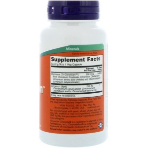 Tri-Chromium 500 мкг + Cinnamon 90 веге капсули | Now Foods