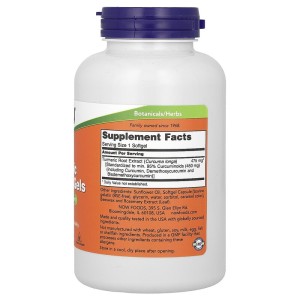 Turmeric Curcumin Gels 475 мг 120 гел-капсули | Now Foods