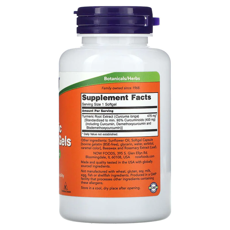 Turmeric Curcumin Gels 475 мг 60 гел-капсули | Now Foods Turmeric Curcumin Gels 475 мг 60 гел-капсули | Now Foods