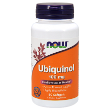 Ubiquinol 100 мг 60 гел капсули | Now Foods