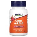 Ultra A & D-3 25 000/1000 IU 100 гел-капсули | Now Foods