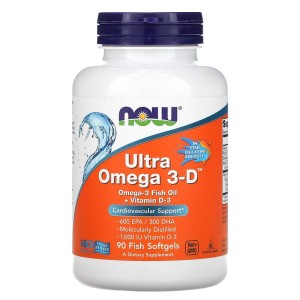 Ultra Omega 3-D 180 гел-капсули | Now Foods