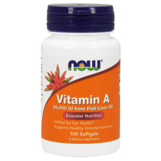Vitamin A (25,000 IU) 100 гел-капсули | Now Foods