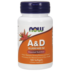 Витамин A & D 10000/400 IU 100 дражета | Now Foods
