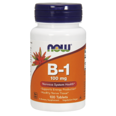 Vitamin B-1 (Thiamine) 100 мг 100 таблетки | Now Foods За трансформиране на въглехидратите в енергия Подобрява насищането на клетките на нервната система с енергия За обновление на клетките При нервно Vitamin B-1 (Thiamine) 100 мг 100 таблетки | Now Foods