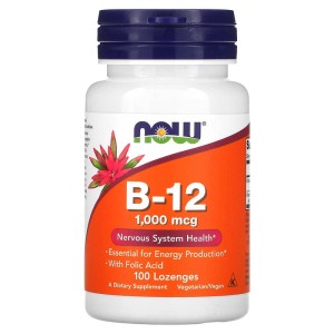 Vitamin B-12 1000 мкг 100 подезични таблетки | Now Foods