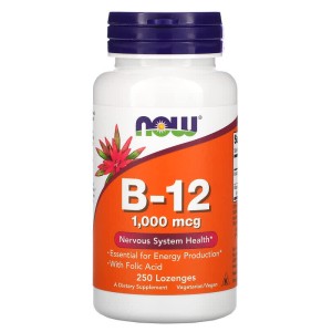 Vitamin B-12 1000 мкг 250 подезични таблетки | Now Foods
