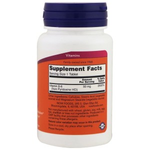 Vitamin B-6 (Pyridoxine) 50 мг 100 таблетки | Now Foods