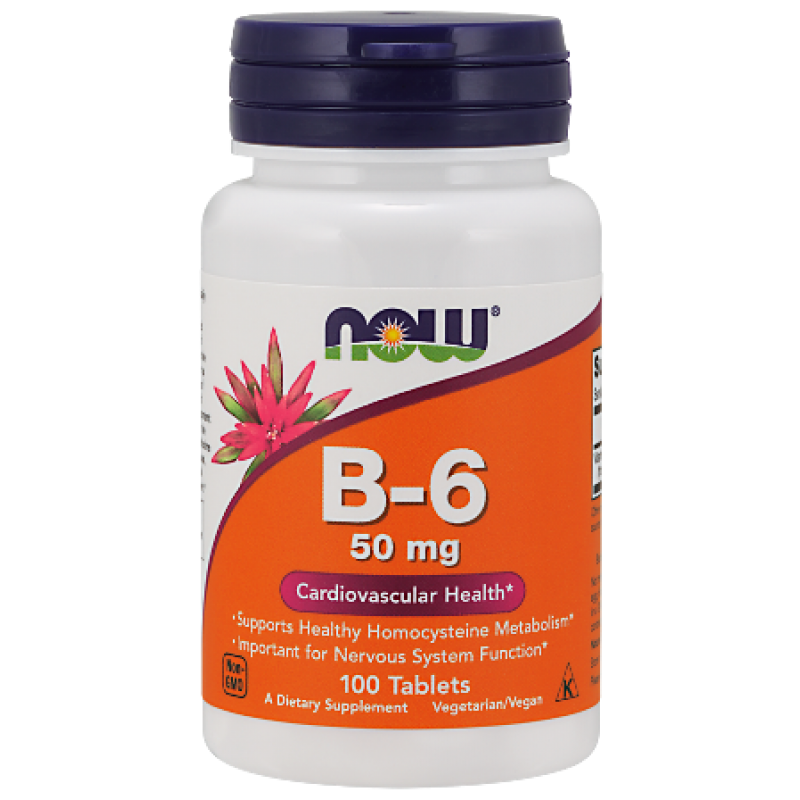 Vitamin B-6 (Pyridoxine) 50 мг 100 таблетки | Now Foods
