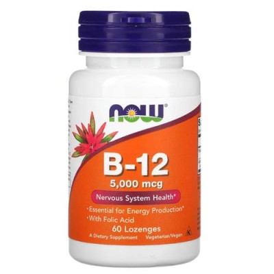 Vitamin B-12 5000 мкг 60 таблетки | Now Foods Здраве за нервната система От съществено значение за производството на енергия Попълва дефицита на витамин В12 Витамин Б12 5000 мкг таблетки за смучене е на чу Vitamin B-12 5000 мкг 60 таблетки | Now Foods Здр
