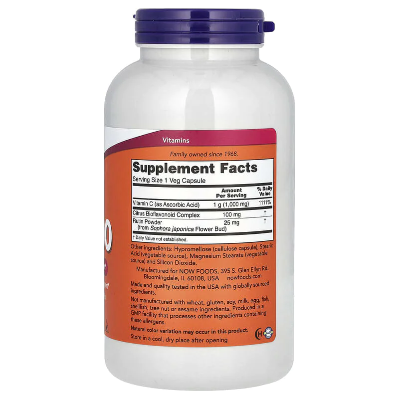Vitamin C-1000 with Bioflavonoids 250 веге капсули | Now Foods Vitamin C-1000 with Bioflavonoids 250 веге капсули | Now Foods