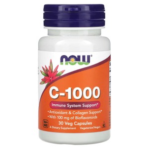 Vitamin C-1000 with Bioflavonoids 30 веге капсули | Now Foods