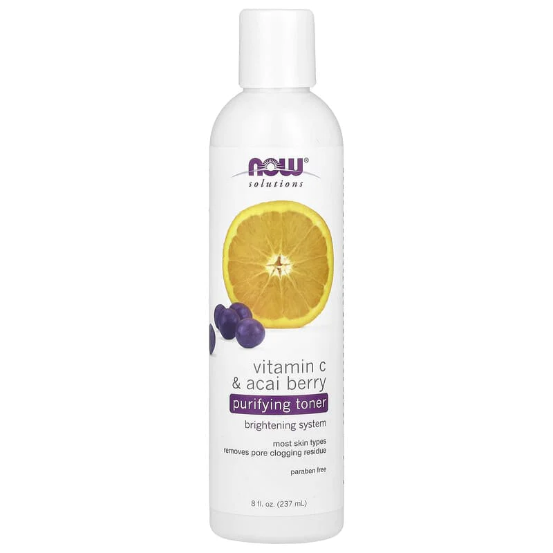 Vitamin C & Acai Berry Purifying Toner 237 мл | Now Foods Vitamin C & Acai Berry Purifying Toner 237 мл | Now Foods