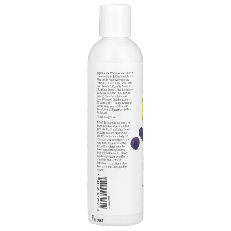 Vitamin C & Acai Berry Purifying Toner 237 мл | Now Foods Vitamin C & Acai Berry Purifying Toner 237 мл | Now Foods