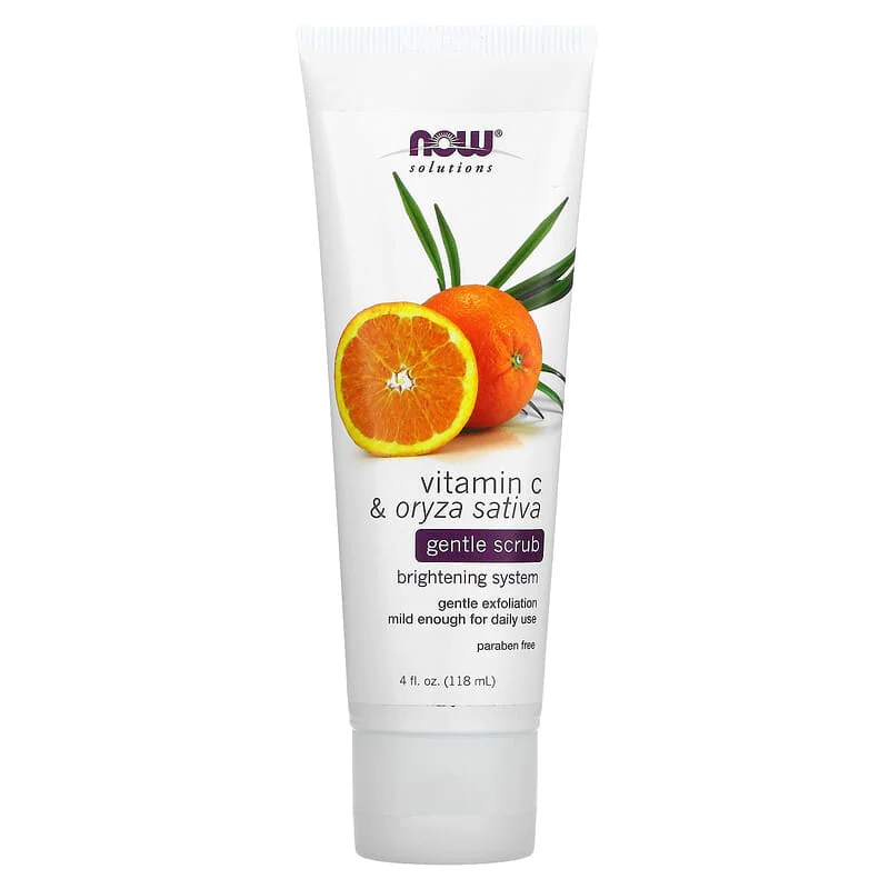 Vitamin C & Oryza Sativa Gentle Scrub 118 мл | Now Foods