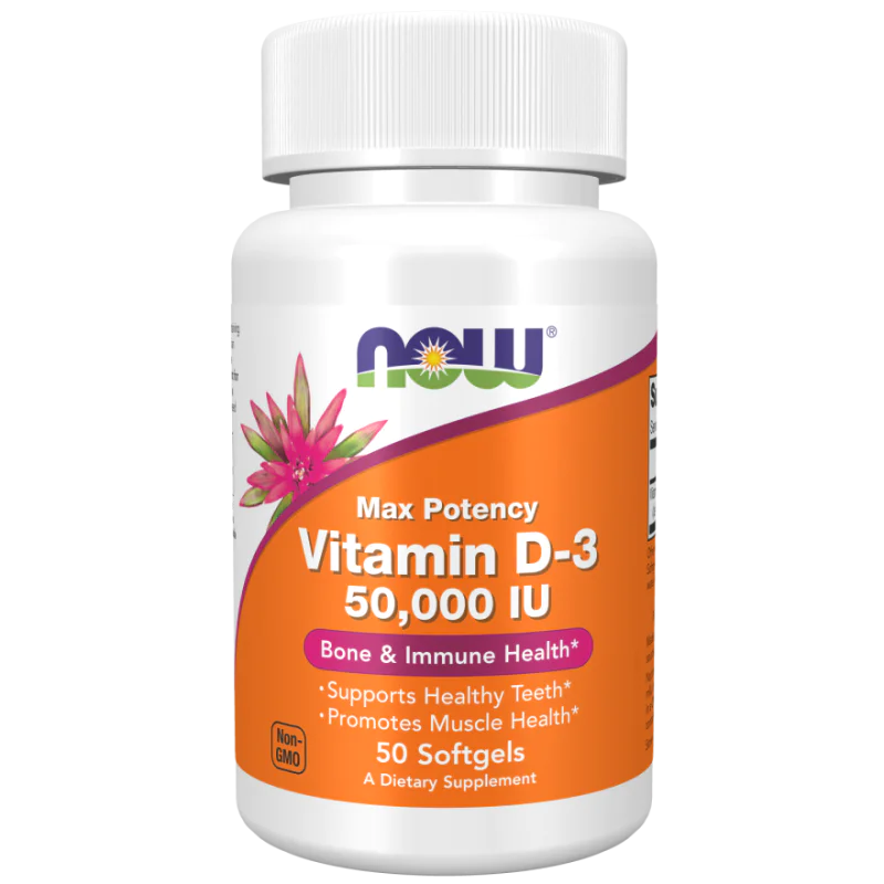 Vitamin D-3 50000 IU 50 гел-капсули | Now Foods Vitamin D-3 50000 IU 50 гел-капсули | Now Foods