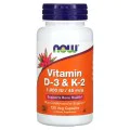 Vitamin D-3 & K-2 1000 IU/45 мкг 120 веге капсули | Now Foods Vitamin D-3 & K-2 1000 IU/45 мкг 120 веге капсули | Now Foods