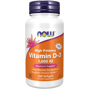 Vitamin D-3 1000 IU 360 гел-капсули | Now Foods