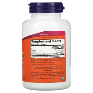 Vitamin Е-1000 Mixed Tocopherols 100 дражета | Now Foods