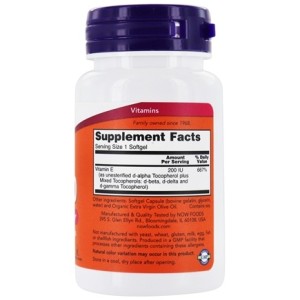 Витамин E-200 IU MT 100 дражета | Now Foods