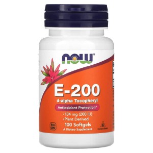 Vitamin E-200 IU d-Alpha Tocopheryl 100 гел-капсули | Now Foods