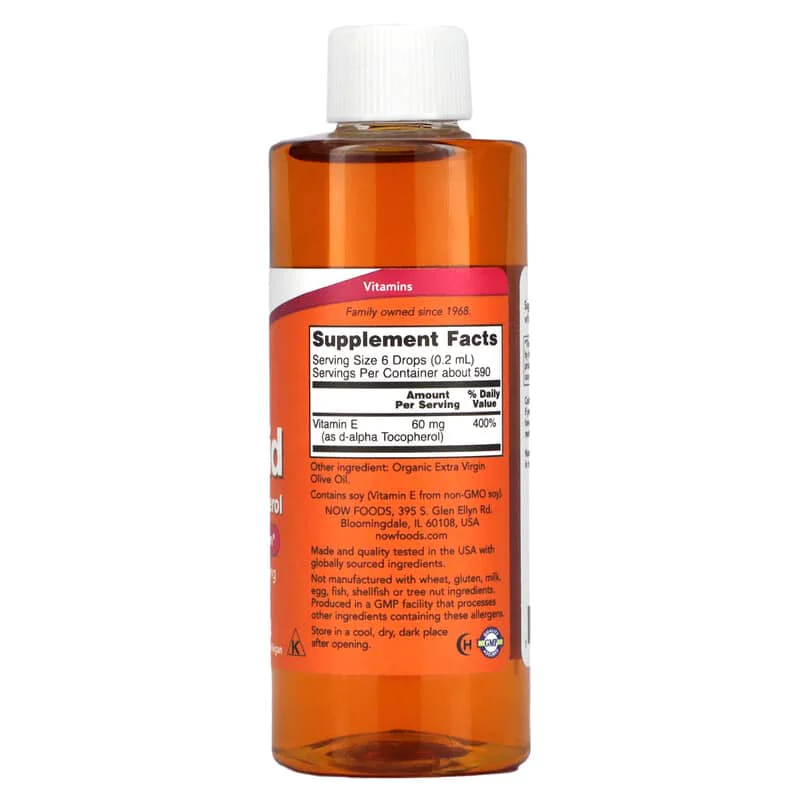 Vitamin E Liquid d-alpha Tocopherol 118 мл | Now Foods Vitamin E Liquid d-alpha Tocopherol 118 мл | Now Foods