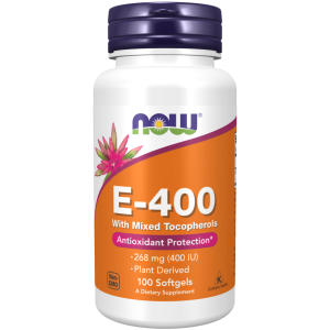 Витамин Е 400 IU MT 100 гел капсули | Now Foods