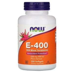 Витамин Е 400 IU MT 250 гел капсули | Now Foods