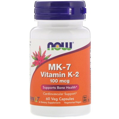 MK-7 Vitamin K-2 100 мкг 60 веге капсули | Now Foods Намалява менструалното течение Подпомага сърдечната система Помага за по-бързото заздравяване на рани Заздравява костите Предпазва от остеопороза MK-7 Vitamin K-2 100 мкг 60 веге капсули | Now Foods Нам