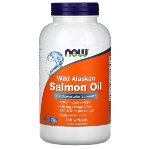 Wild Alaskan Salmon Oil 200 гел-капсули | Now Foods