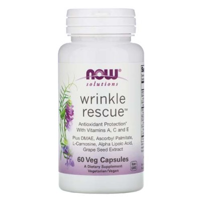 Wrinkle Rescue 60 вегетариански капсули | Now Foods Осигурява антиоксидантна защита Забавя стареенето на кожата Подходящ продукт за вегетарианци и вегани Хапчета против Бръчки е на топ цена от Now Foods Wrinkle Rescue 60 вегетариански капсули | Now Foods 