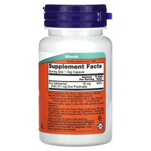 Цинк Пиколинат Zinc Picolinate 50 мг 30 капсули | Now Foods Цинк Пиколинат Zinc Picolinate 50 мг 30 капсули | Now Foods
