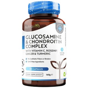 Glucosamine Chondroitin | with Turmeric, Ginger & Vitamin C - 180 капсули