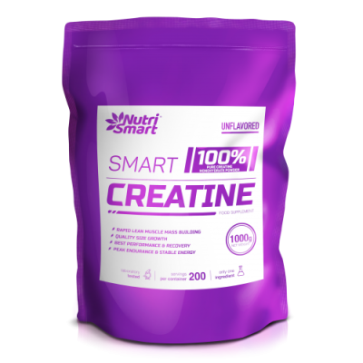 Creatine 1000 гр | Nutri Smart  Подходящ продукт за всички активно спортуващи хора За сдобиване на повече сила и енергия За повишаване на чистата мускулна маса по време на тренировка Чист Креатин на н Creatine 1000 гр | Nutri Smart  Подходящ продукт за вс